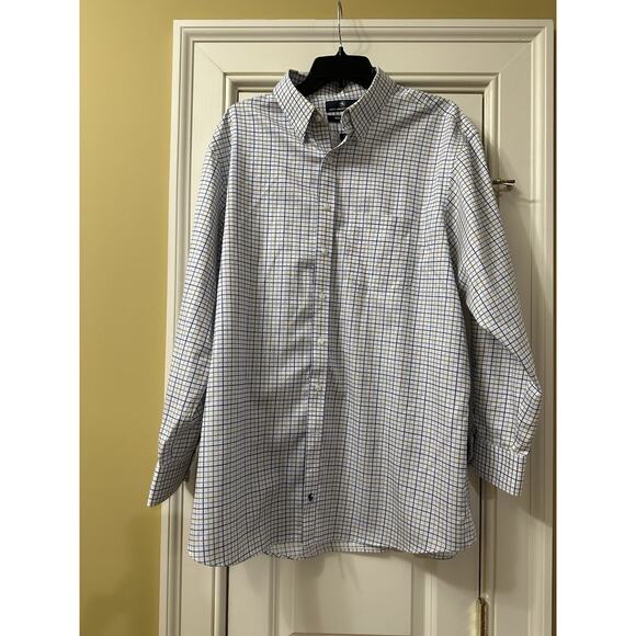 Hart Schaffner Marx Other - Hart Schaffner Marx Mens 17 1/2 34 100%‎ Pima Cotton Non Iron Plaid Dress Shirt